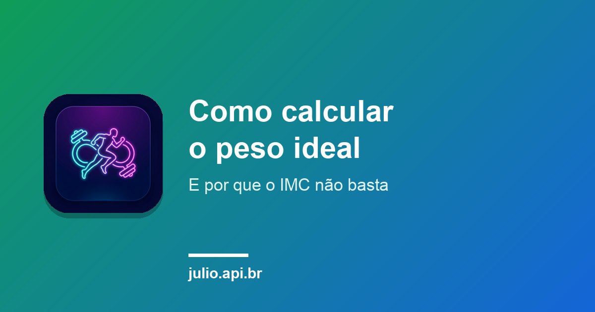 Capa do artigo sobre peso ideal, com o ícone do app Meu Peso Ideal