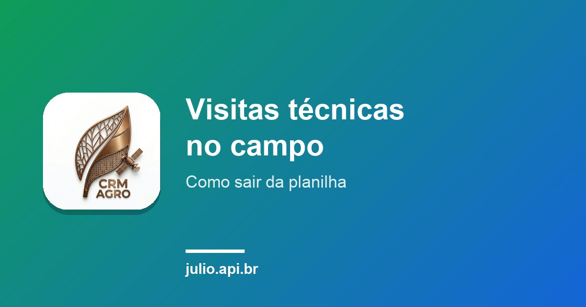 Capa do artigo sobre visitas técnicas, com o ícone do app CRM Agro